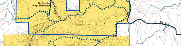 Fisher Creek Area (Haff Pasture) Trail Map