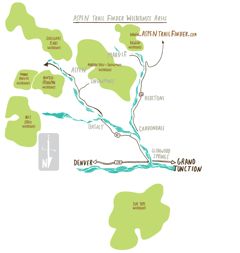 Aspen Trail Finder Wilderness Areas Map