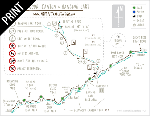 Hanging Lake Trail Map